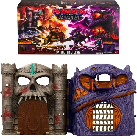 Masters of the Universe Battle for Eternia Spielset – Castle Grayskull, Snake Mountain und Skeletor