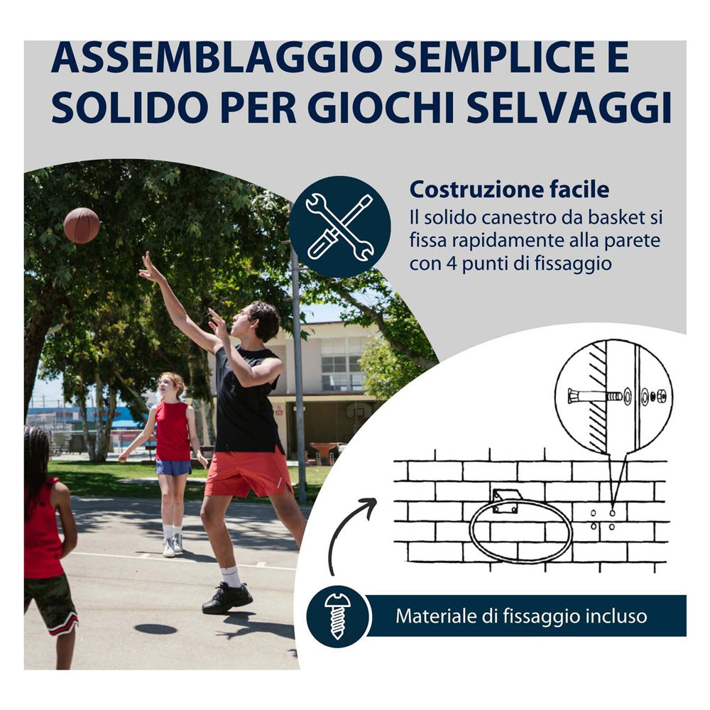 Hudora Basketballring aus Metall mit Netz