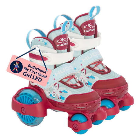 Hudora Rollschuhe mein erstes Quad-LED-Einhorn, Größe 30-33