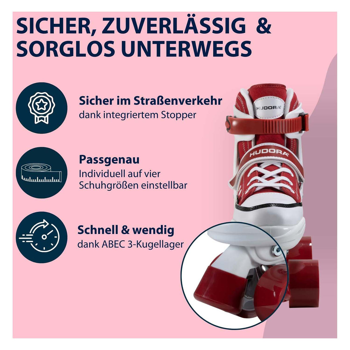 Hudora Rollschuh-Sneaker Bernstein, Größe 36-39