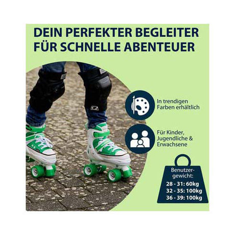 Hudora Rollschuh-Sneaker grün, Größe 36-39