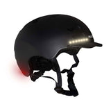 Hudora Skaterhelm mit Stoff und LED schwarz, Größe S (53-55cm)