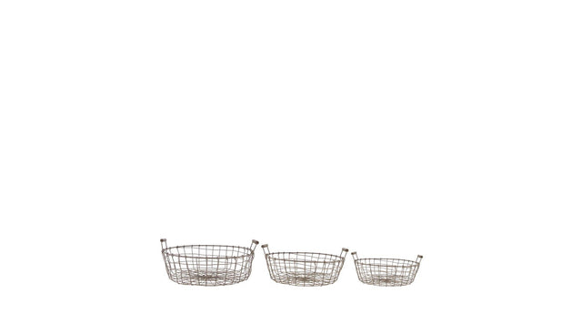Iron basket round 39x17 s 3 grey