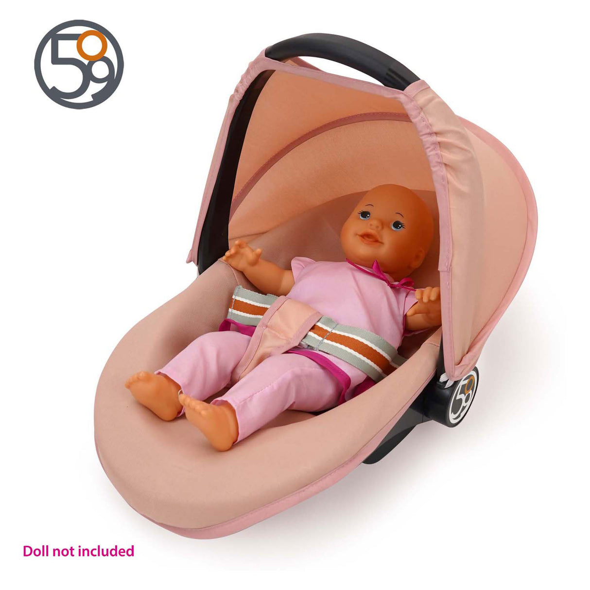 3-in-1-Puppenautositz – rosa