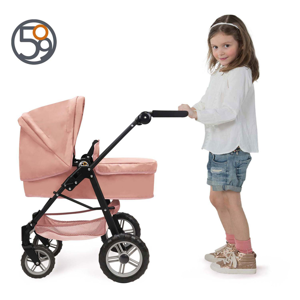 2-in-1-Puppenwagen - Rosa