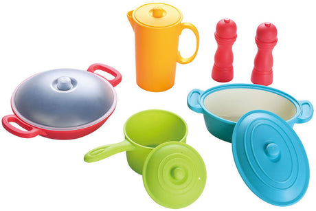 Playgo Kunststoffpfannen und -töpfe, Küchenspielset – 10-teilig.