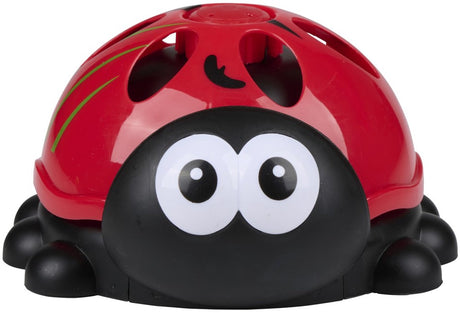 Eddy Toys Wassersprinkler Marienkäfer – Wasserspielzeug Marienkäfer – Anschluss an Gartenschlauch – zum Spielen im Freien geeignet – 14,6 x 16,5 x 8,9 cm – rot schwarz weiß