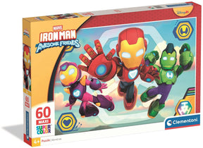 Clementoni Kinderpuzzle Marvel Iron Man – Puzzle 60 Maxiteile – Puzzle für Ihr Kind – Lernspielzeug – Puzzles für Kinder ab 4 Jahren