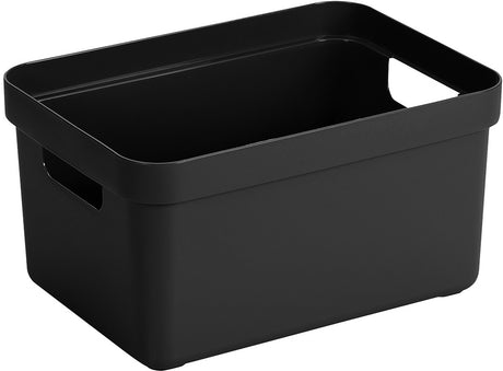 Sunware Sigma Home Aufbewahrungsbox 5l – 25,2 x 17,5 x 12,2 cm – schwarz – BPA-freier Kunststoff, stapelbar (Deckel separat erhältlich) – stilvoller Aufbewahrungskorb für Kinderzimmer und Wohnzimmer