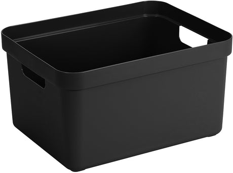 Sunware Sigma Home Aufbewahrungsbox 32l – 44,5 x 34,5 x 24,3 cm – schwarz – BPA-freier Kunststoff, stapelbar (Deckel separat erhältlich) – stilvoller Aufbewahrungskorb für Kinderzimmer und Wohnzimmer