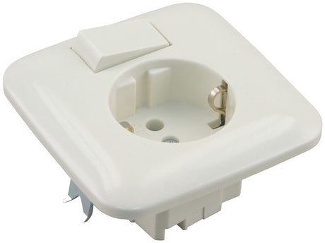 Busch-Jaeger Reflex-Einbau-Basiselement-Kombi-Wandsteckdose (WC) RA 1-fach + Umschalter polarweiß