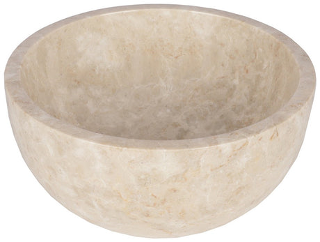 Differnz Boomer Waschbecken – rundes Marmor-Aufsatzwaschbecken für das Badezimmer – geeignet als Aufsatzbecken auf einer Waschtischplatte – Maße ø 21 x 12 cm – Gewicht 5 kg – Farbe Beige – 2 Jahre Garantie