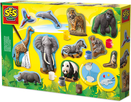 Ses kreativ – Gießen und Malen – Tiere – Gipsabdruck – Machen Sie eine Giraffe, einen Gorilla, einen Panda und mehr – mit Formen, Gips, Farbe und Pinsel