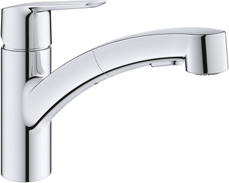 Grohe Start Küchenmischbatterie – niedriger Auslauf – herausziehbare Doppelbrause – Chrom