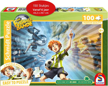Schmidt - Puzzle - Die Fußballbande, Kampfgeist, - Die Fußballbande - 150 Teile - Kinder - ab 6 Jahren