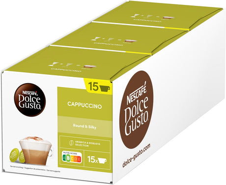 Nescafé Dolce Gusto Kapseln Cappuccino – 90 Kaffeetassen für 45 Tassen Kaffee