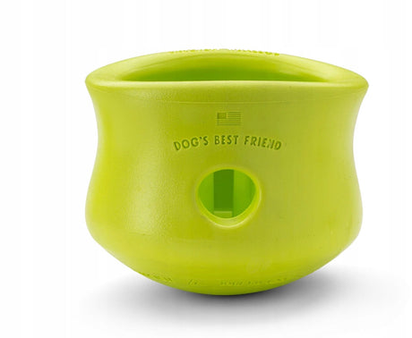 West Paw Toppl Zogoflex – starkes Hundespielzeug – Slowfeeder – grün – klein – 8 cm