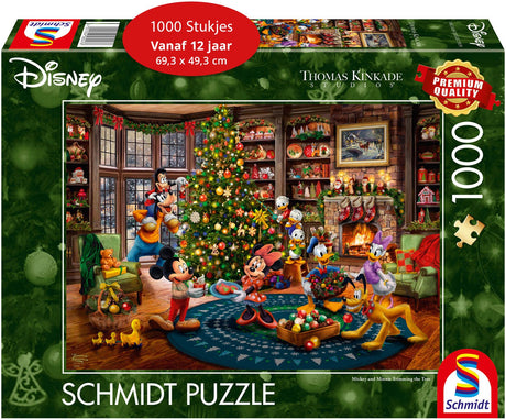 Schmidt – Puzzle – Disney, Mickey Minnie schmückt den Baum – Thomas Kinkade Studios – 1000 Teile – Erwachsene – ab 12 Jahren