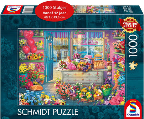 Schmidt - Puzzle - Bunter Blumenladen - 1000 Teile - Erwachsene - ab 12 Jahren
