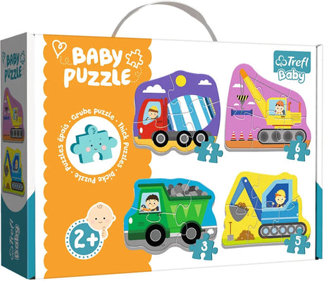 Trefl - Babypuzzle - Fahrzeuge auf der Baustelle - 18 Teile - große Teile