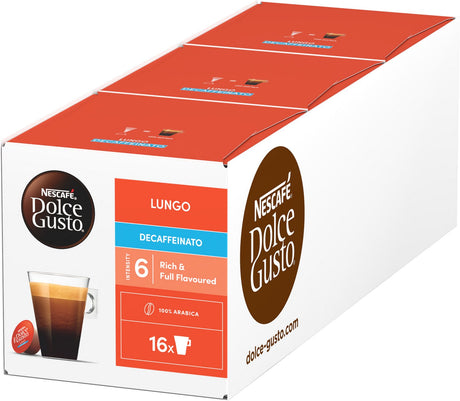 Nescafé Dolce Gusto Kapseln Lungo Decaffeinato – 48 Kaffeetassen für 48 Tassen Kaffee