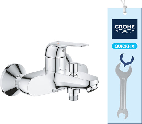 Grohe Quickfix Swift Einhebel-Badewannen- und Brausebatterie – Wandmontage – Metallhebel – Chrom