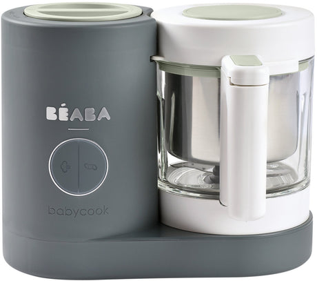Béaba Babycook Neo Dampfgarer – 4-in-1-Küchenmaschine zum Dämpfen, Mischen, Erhitzen und Auftauen – große 1250-ml-Schüssel für mehrere Portionen – Edelstahlbehälter – 50 % effizienter im Wasser- und Energieverbrauch – Grau