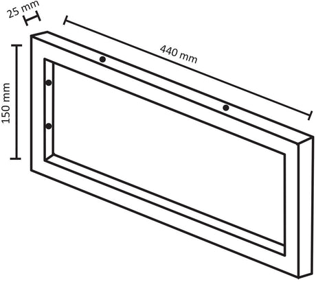 Differnz Hängekonsole Waschbecken 25x440x150 2 Stück schwarz
