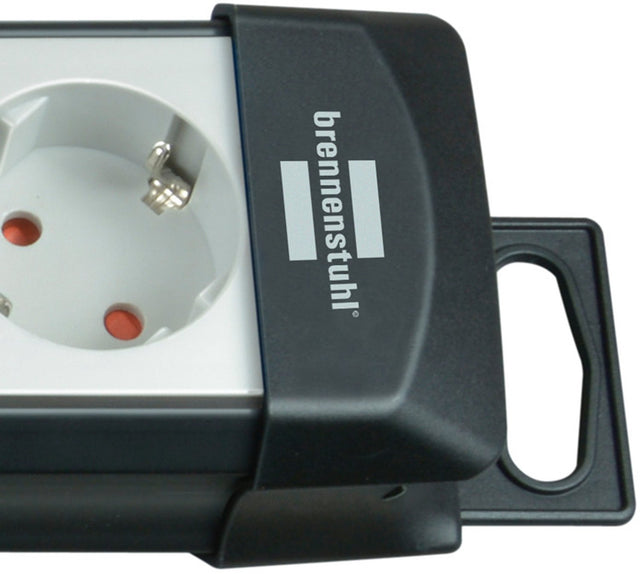 Brennerstuhl premium-line Steckdosenleiste 4-fach schwarz hellgrau 5m h05vv-f 3g1,5