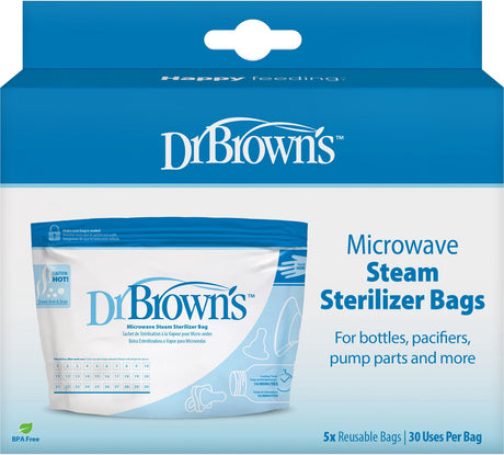 Dr. Brown's Mikrowellen-Sterilisationsbeutel – 5 Stück – bis zu 30 Mal wiederverwendbar