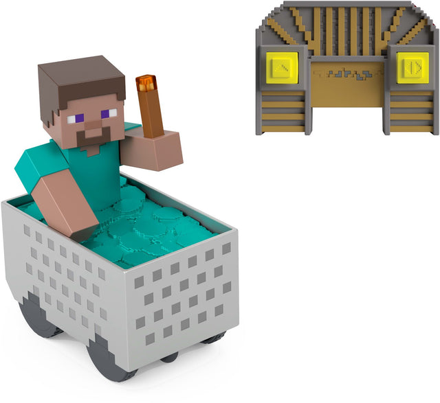 Mattel minecraft mijnwagen rc en steve - wheeliestunt en turboboost