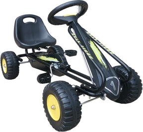 Volare kids go-kart mini green flame - adjustable seat