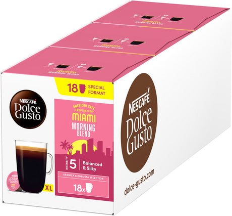 Nescafé Dolce Gusto Kapseln Miami Morning Blend – 54 Kaffeetassen für 54 Tassen Kaffee