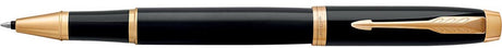 Parker im Tintenroller | schwarzer Lack mit Goldfinish | feine Feder | schwarze Tinte | Geschenkverpackung