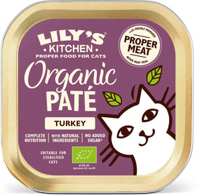 Lily's Kitchen – Katzenfutter – Nassfutter – Bio-Truthahnpastete – 19 x 85 g