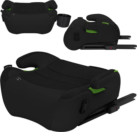 Lionelo Luuk Fix i-Size – Sitzerhöhung – Isofix – Autositzerhöhung – 22–36 kg, 125–150 cm – vorwärtsgerichteter Autositz gemäß i-Size-R129-Standard – breiter und bequemer Sitz mit weichem EPE-Schaum – mit Armlehnen