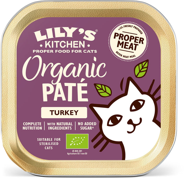 Lily's Kitchen – Katzenfutter – Nassfutter – Bio-Truthahnpastete – 19 x 85 g