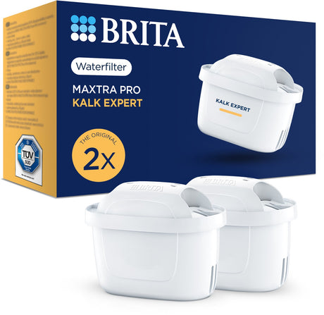 Brita Wasserfilterkartusche Maxtra Pro Limescale Expert – 2 Stück – Original Wasserfilter für alle Kannen zum Schutz von Geräten mit hartem Wasser – filtert unter anderem Kalk, Verunreinigungen, Chlor und Metalle
