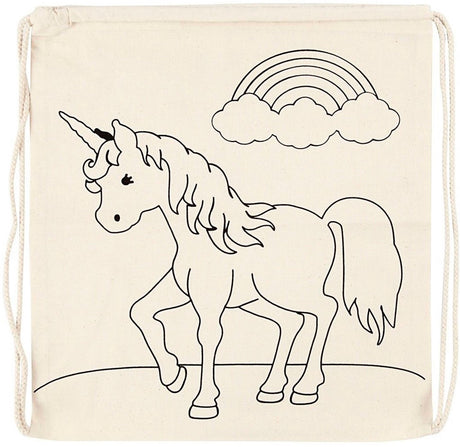 Creativ Company färben Sie Ihren eigenen Baumwoll-Turnbeutel Einhorn