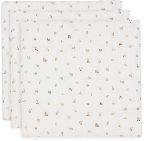 Jollein hydrophiles Tuch klein – 70 x 70 cm – Tiere Freunde – 3 Stück