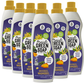 Marcel's green soap universeel wasmiddel - amber ylang ylang - 6 x 1l - 138 wasbeurten