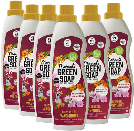 Marcel's green soap universeel wasmiddel - mandarijn osmanthus - 6 x 1 liter - 138 wasbeurten