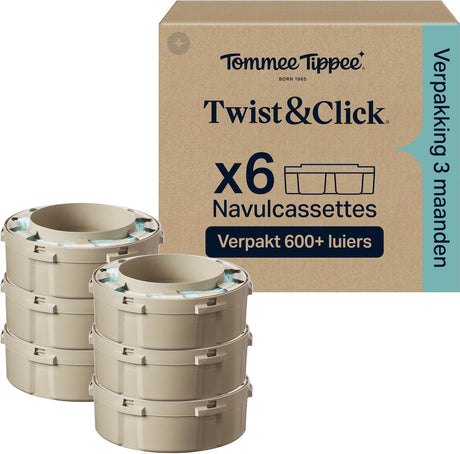 Tommee Tippee Twist Click Windeleimer-Nachfüllungen – 6er-Pack – 6 x 10,5 m Nachfüllkassetten