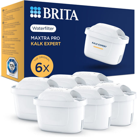 Brita Wasserfilterkartusche Maxtra Pro Limescale Expert – 6 Stück – Original Wasserfilter für alle Kannen zum Schutz von Geräten mit hartem Wasser – filtert unter anderem Kalk, Verunreinigungen, Chlor und Metalle