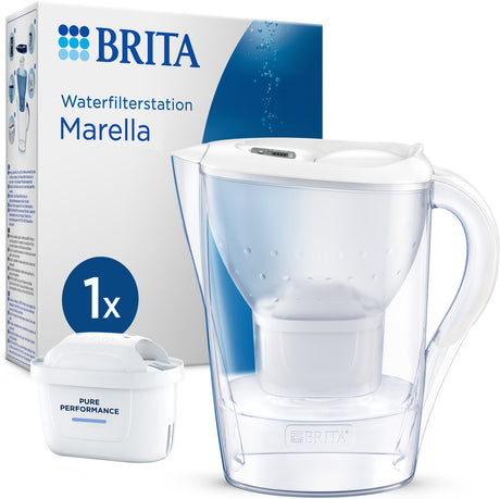 Brita - Wasserfilterkanne - Marella Cool - 2,4l - Weiß - inkl. 1 Maxtra Pro All-in-1-Filterkartusche