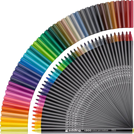 Edding 1300 40 s Zeichen-Filzstift-Set – 40 Stück in verschiedenen Farben – Rundspitze 2 mm – schön zum Verschenken – Tinte auf Wasserbasis – zum Schreiben, Skizzieren und Layouten auf hellem Papier