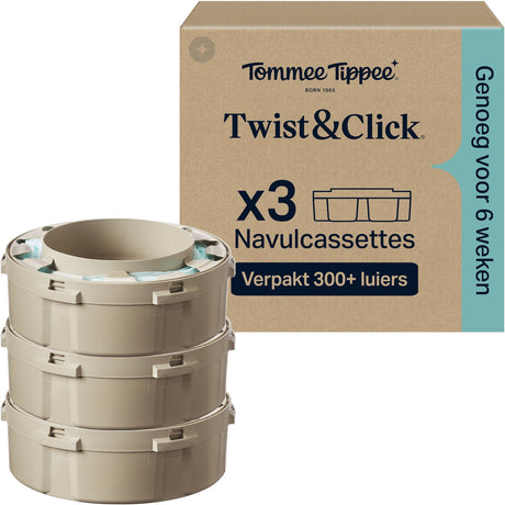 Tommee Tippee Twist Click Windeleimer-Nachfüllungen – 3er-Pack – 3 x 10,5 m Nachfüllkassetten