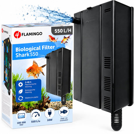 Flamingo Aquarium Biofilter Hai schwarz l - 22,5x11,5x32cm - für 100 bis 200l Aquarien