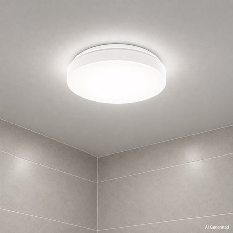 Briloner b.k.licht - LED-Badezimmerbeleuchtung - weiße Deckenleuchte - Badezimmerleuchte mit 1 Lichtpunkt - IP44 - ø22cm - 4.000k - 900lm - 10w