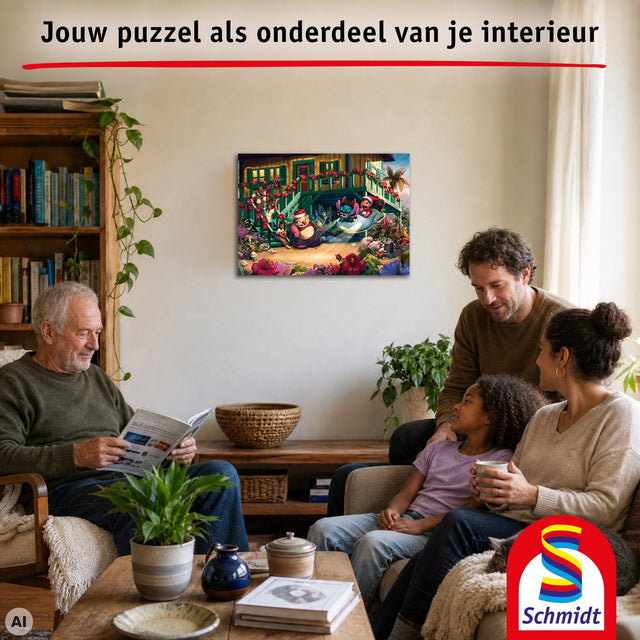 Schmidt – Puzzle – Disney, Lilo und Stitch Aloha Weihnachten – Thomas Kinkade – 1000 Teile – Erwachsene – ab 12 Jahren